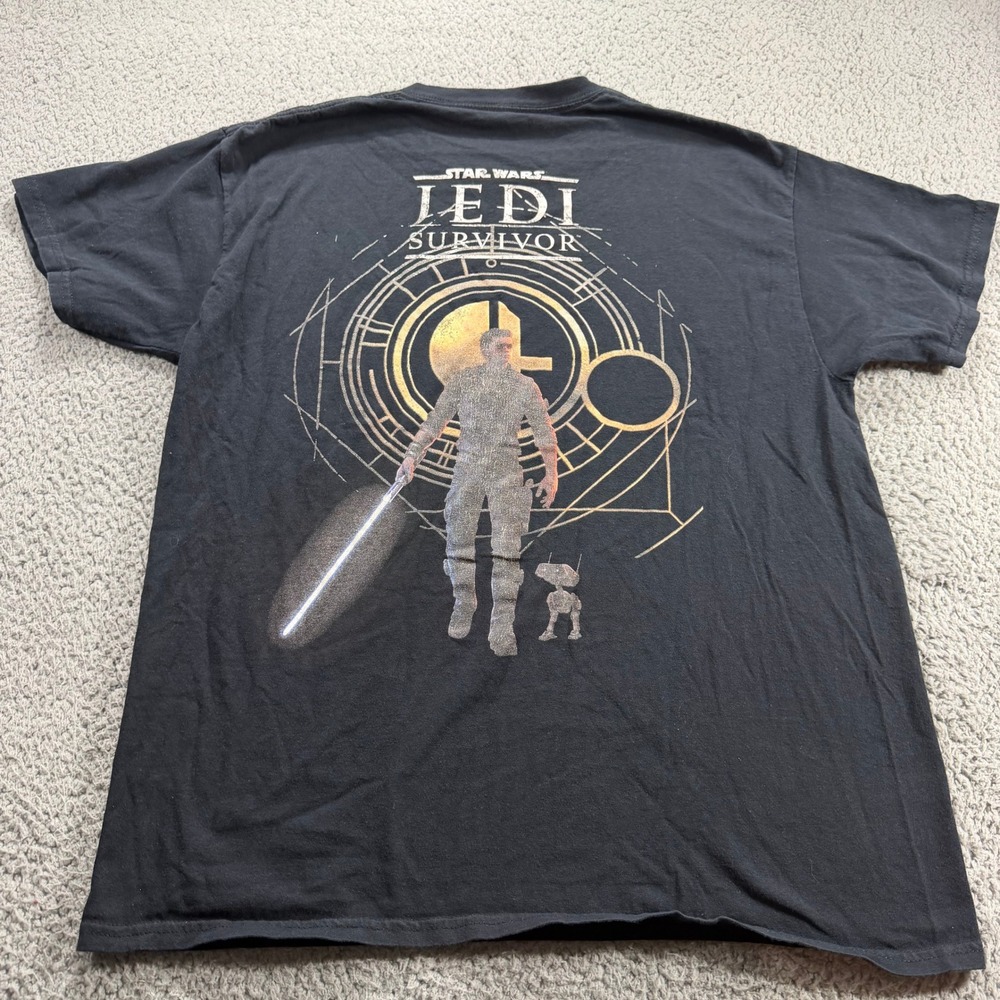Star Wars Jedi Survivor Cal Kestis BD-1 Graphic T-Shirt Black Mens Large Geeknet